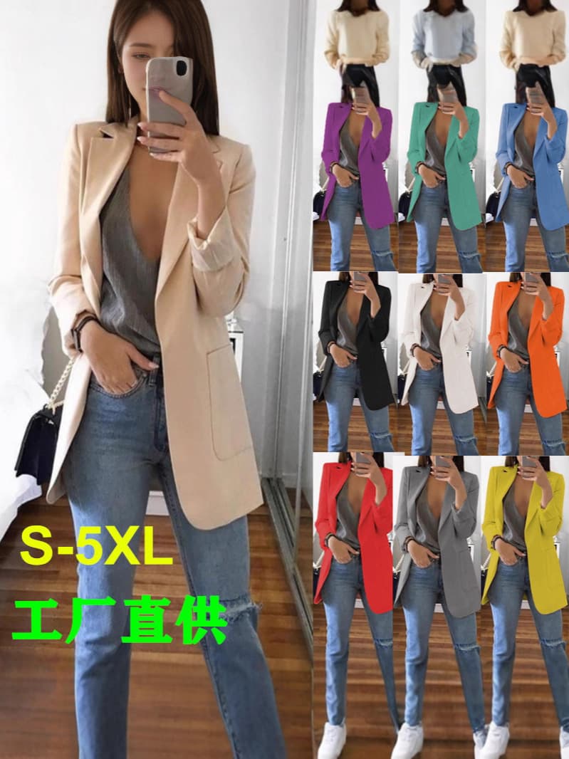 2025 New European And American Fashion Casual Suit Lapel Slim Cardigan Elegant Suit Jacket Women Spring Autumn