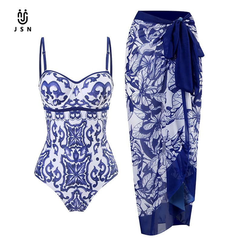 Summer 2023 Fashion Blue Printed Dresses Ladies Elegant Bodycon Short Dress Sexy Slim Hip Dress Women