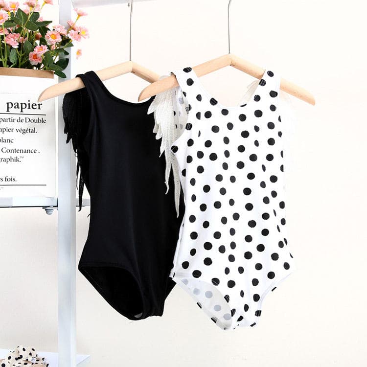 20New Girls Swimwear Children One Piece Solid Color Bathing Suit Angel Wings Hooded Baby Girl Swimwear