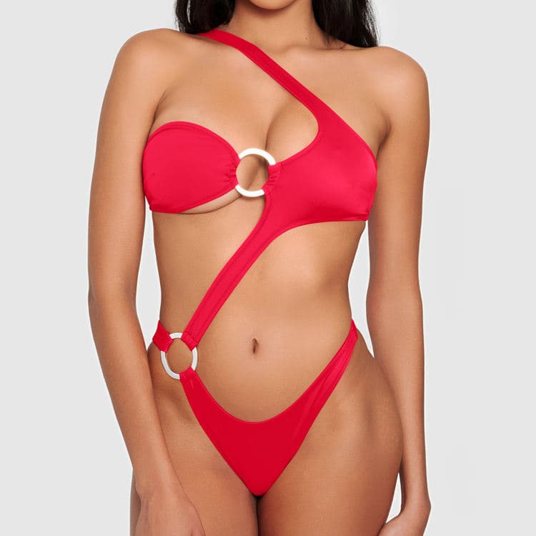Hollow Out Solid Color Sexy One Piece Bikini 2025 New Swimsuit Manufacturer Hot Sale Summer Bathing Suit