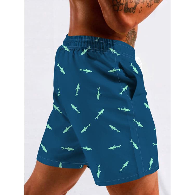 Men Summer Beach Pants Loose Fashion Beach Pants Digital Printed Shorts