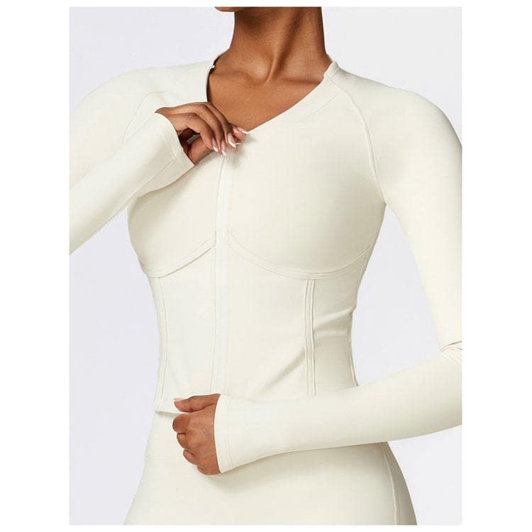 New Autumn and Winter Warm Workout Clothing Gym Yoga Top Wear Manufacturer Zipper Yoga Overcoat Tight Sport Coat