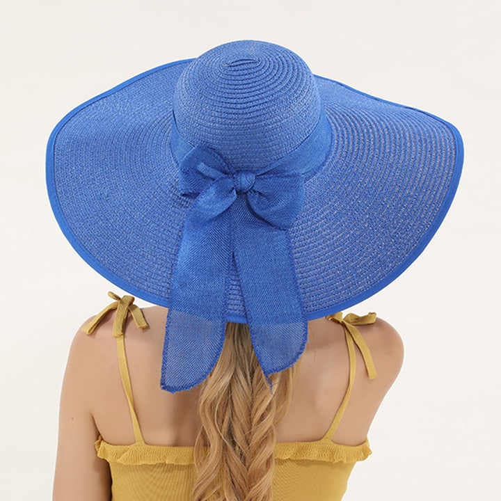 Big Brimmed Straw Summer Hat Female Foldable Summer Beach Hat Lady Sun Hat