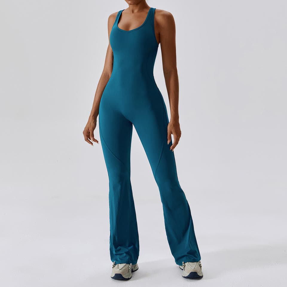 Quick Drying Tight Yoga Wear Dance Exercise Fitness Wear Hip Lift Belly Pull in Jumpsuit