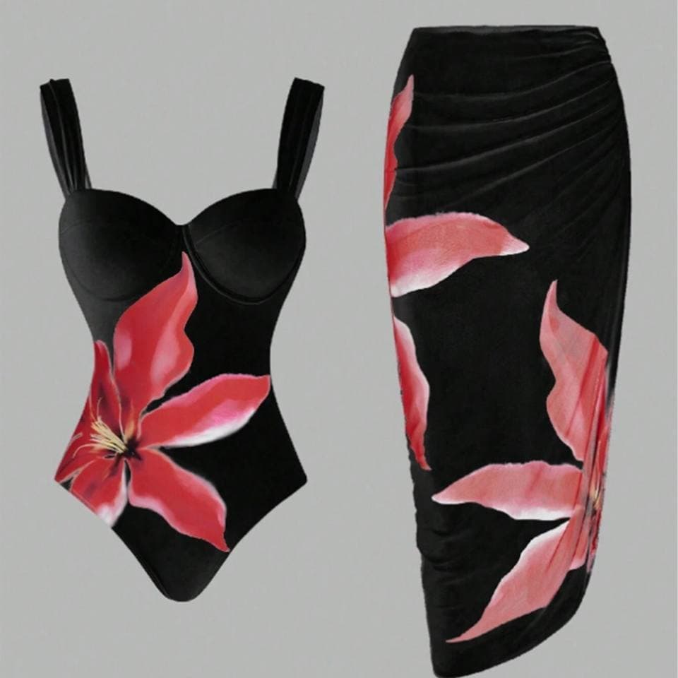 Push up Steel Thick Padded Sexy One Piece Bikini 2025 New Hot Sale Spa Swimsuit with Skirt