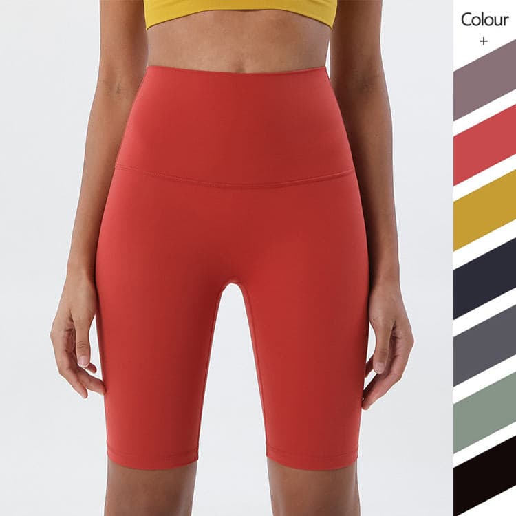 Double Sided Brushed Fitness High Waist Peach Hip Five Point Tight Yoga Shorts