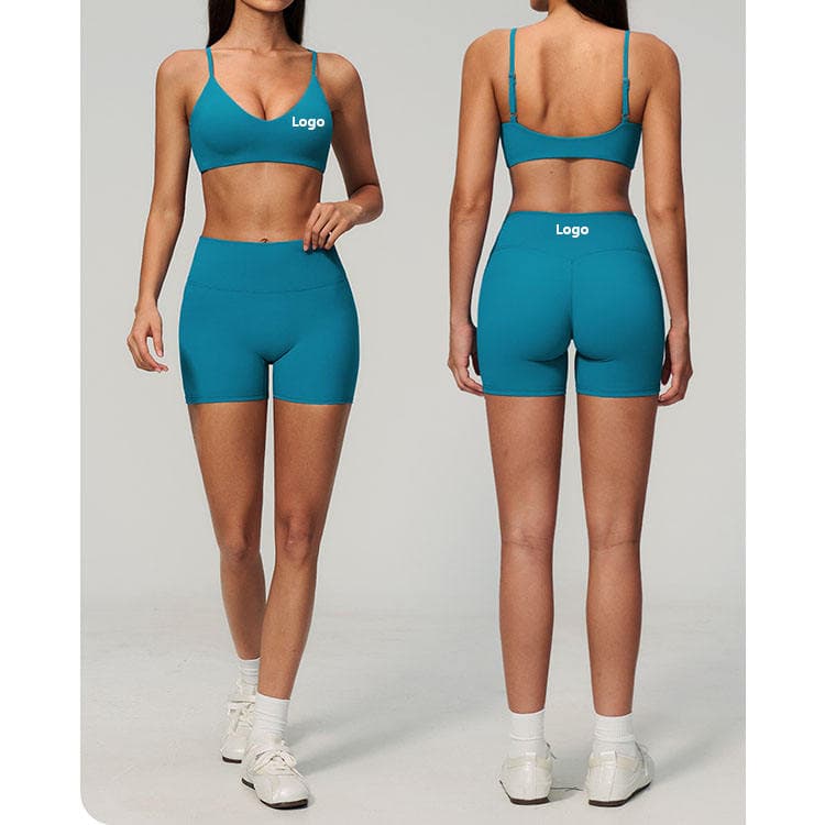 70 Nylon 30 Spandex Plain Color High Quality Bra and Shorts 2 Piece Women Yoga Set