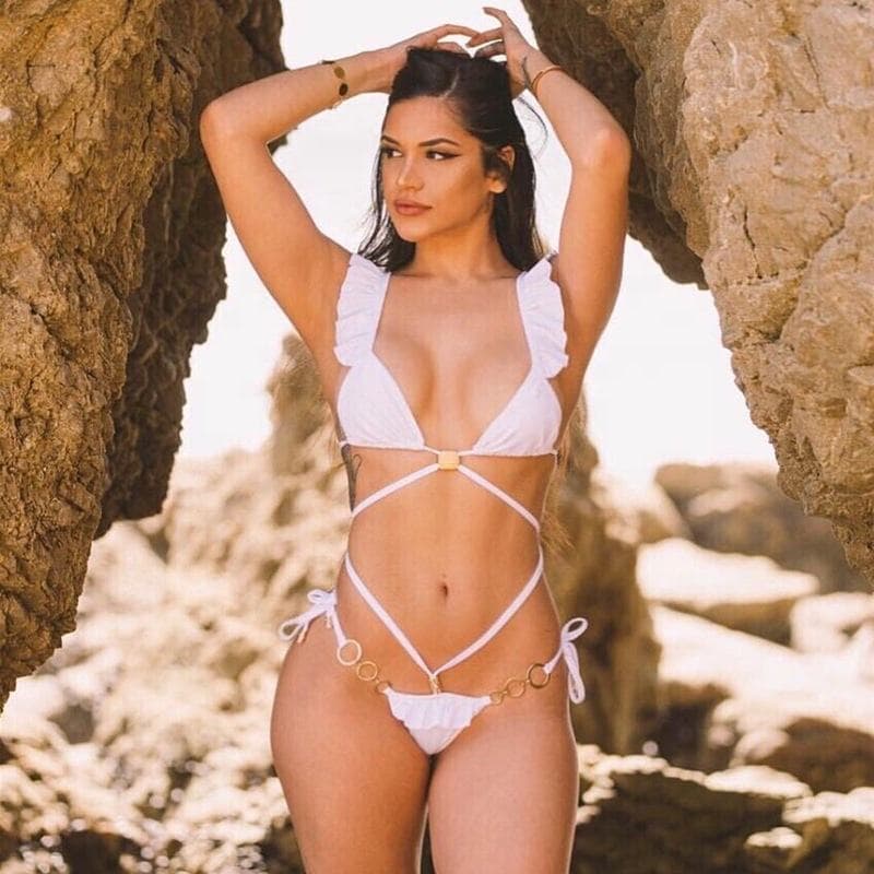 Top Quality One Piece Sexy Swimwear Solid Color Thong Swimsuit