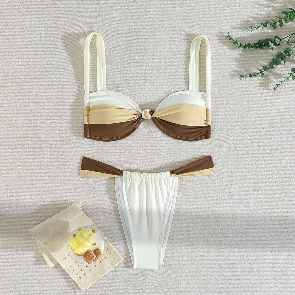 Wholesale 2025 New Bikini Color Blocking Sexy Bikini Bandage Girls Swimwear