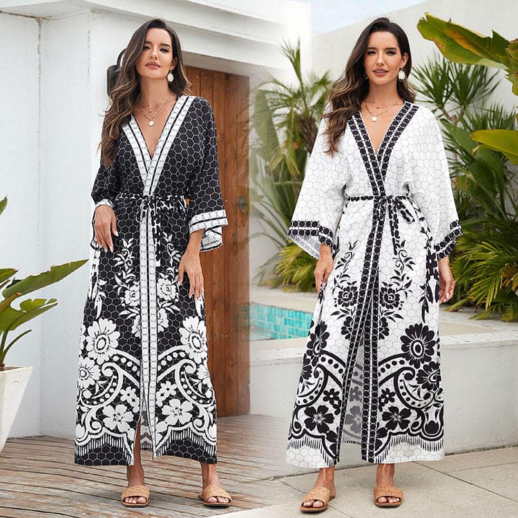 2024 New Cardigan Kimono Bikini Sunscreen Plus Size Dress Swimsuit Outer Cover-ups