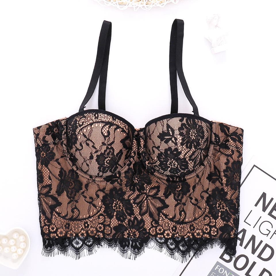 Lace underwire bra wholesale Embroidered printed bra custom logo Push up bra factory directly