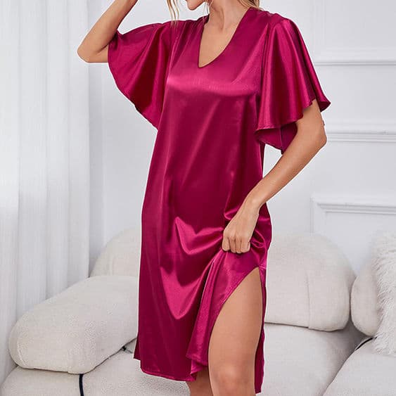 Silk Pajamas Ladies Luxury Homewear Summer Ice Silk Comfortable Nightdress