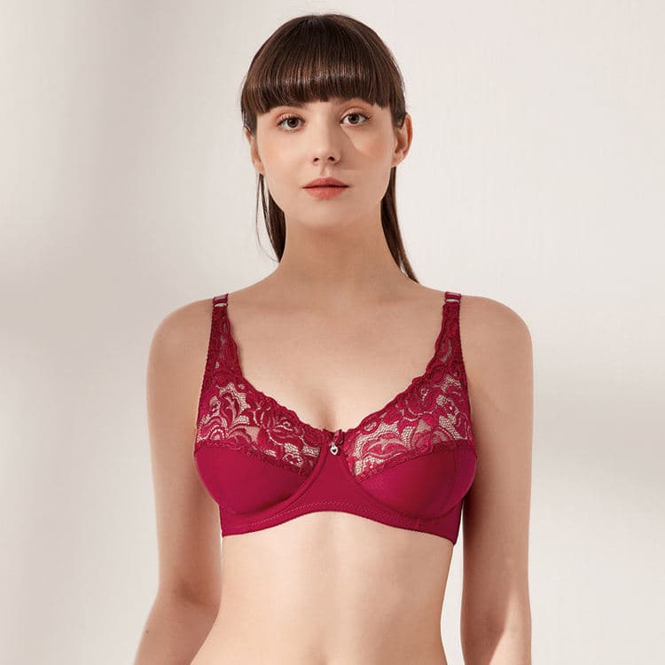 5 Color High Quality Women Underwire Sexy Gather Bra Thong 2 Piece Lace Lingerie Set