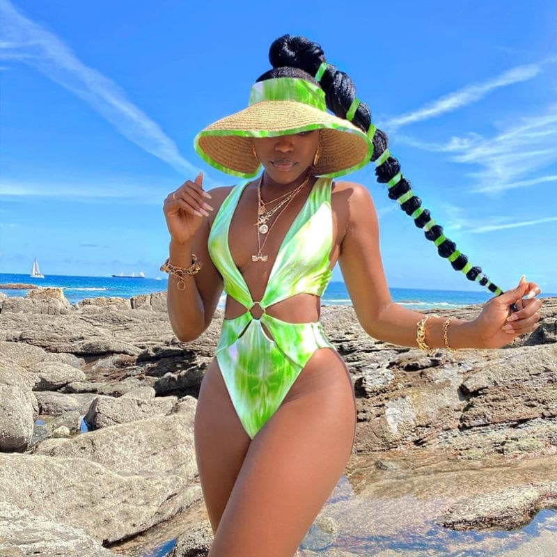 Custom Sexy One Piece Swimwear Ring Design Swimsuit