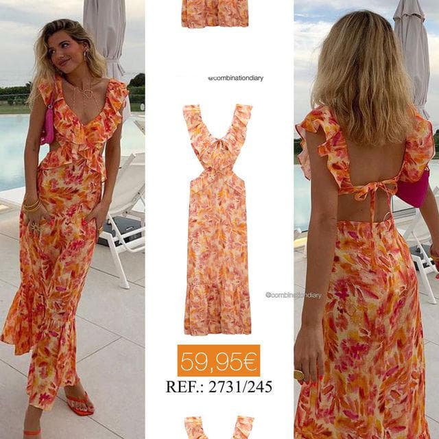 Hot Sell 2023 Fashion Summer Sweet Dress Floral Dresses Women Backless Ruffle Midi Skirt Casual Dress