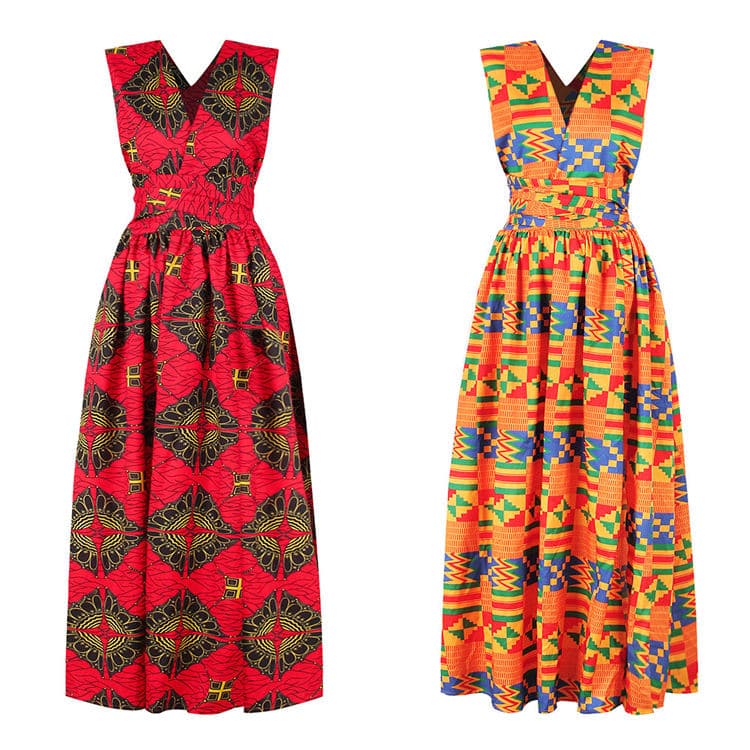 Nightclub Digital Printing Irregular Large Size a Variety of Ways to Wear African Mid Length Dress for Women With Split Ends