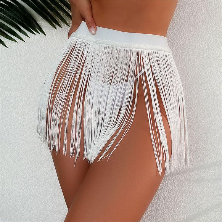 Wholesale New Fashion Hot Beach Short Dresses Sexy Bikini Tassel Fringe Ultra Short Skirt for Women