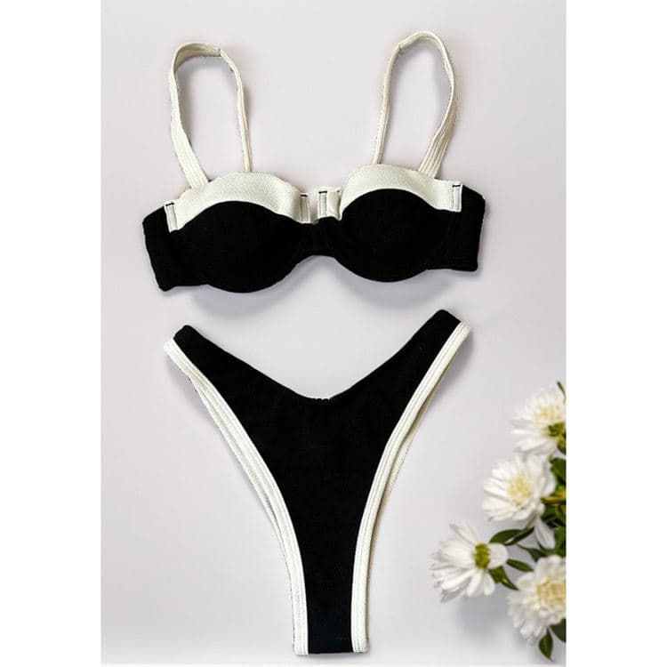 Wholesale Pool Party Swimwear Sexy Bikini Premium Solid Color Bikini
