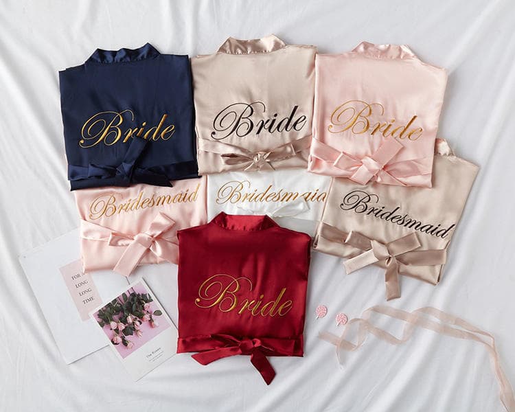 Spring Nightgown Bridesmaid and Bride Silk Pajamas Sleepwear Set Summer