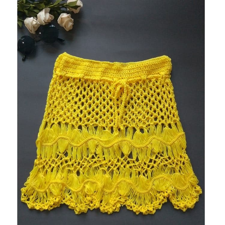 2020 Seaside Vacation Bohemian Hand-Crocheted Hollow Skirt Short Skirt Women
