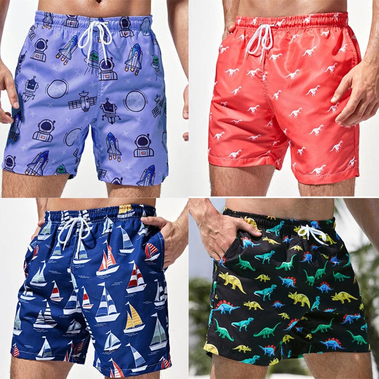 Leisure New Style Beach Pants Four Seasons General Printing Straight Tube Spot Daily Swimming Beach
