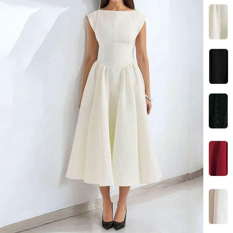 Wenshuo Solid Color Dress Private Label Sleeveless Dress Custom logo Simple Long Dress Manufacturer