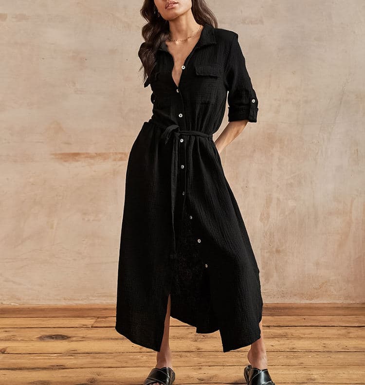 2023 Autumn Women Pajamas Fashion French Nightgown Half Sleeve Double Layer Gauze Home Clothes