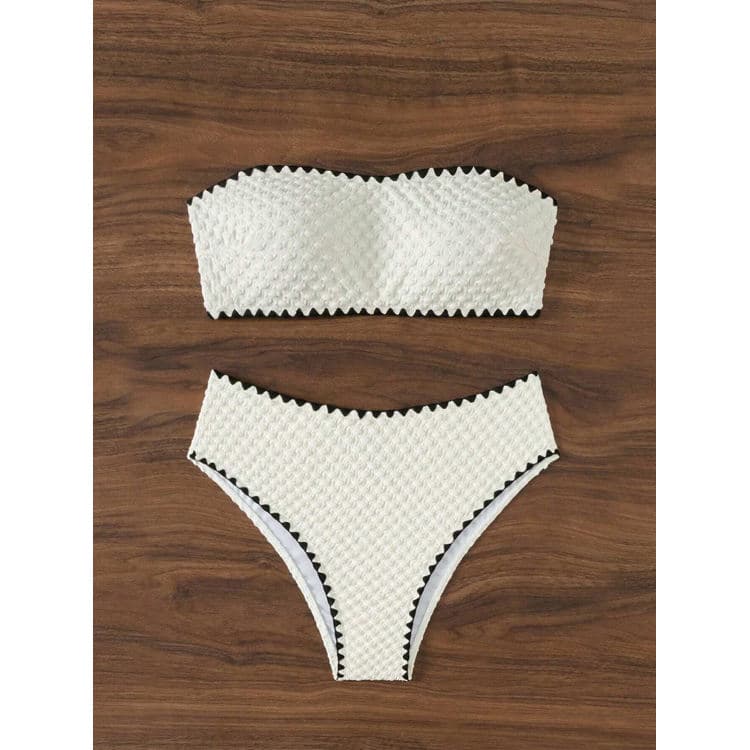 Customized New Solid Color Bikini Sexy Tube Top Bikini Women's High Cut Swimsuit