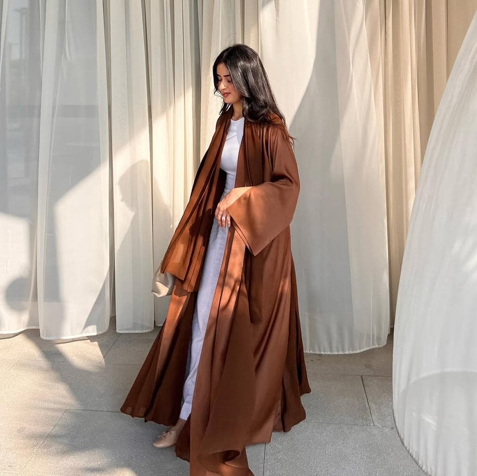 Dubai Style Solid Color Cover Ups Loose Hooded Cardigan Dress Wholesale Fashion Soft Light Robes Factory Directly