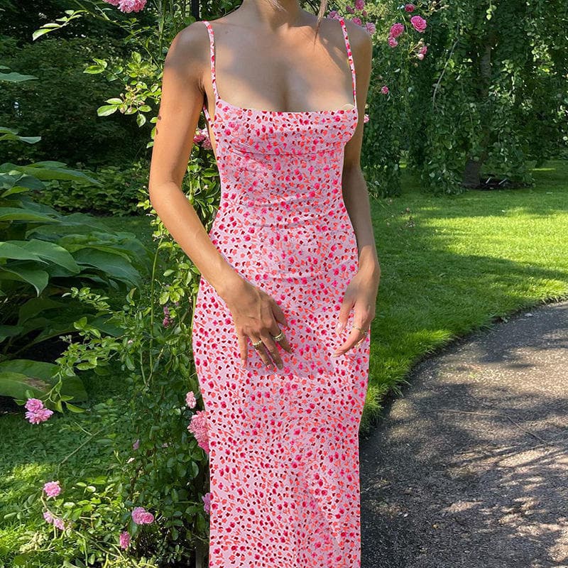 Sexy Slim Dress Wholesale Fashion Beach Dress Manufacturer Backless Floral Dress Factory Directly