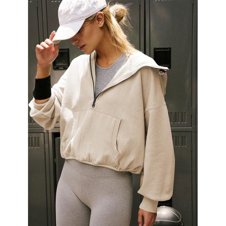 Wenshuo Hooded Long Sleeve Top Wholesale Pocket Loose Top Custom logo Outdoor Sports Top Factory Direct