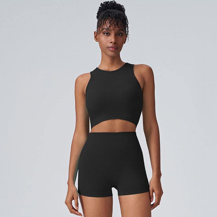 Summer New Design Women Hollow High End Candy Color Backless Sexy and Breathable Yoga Set