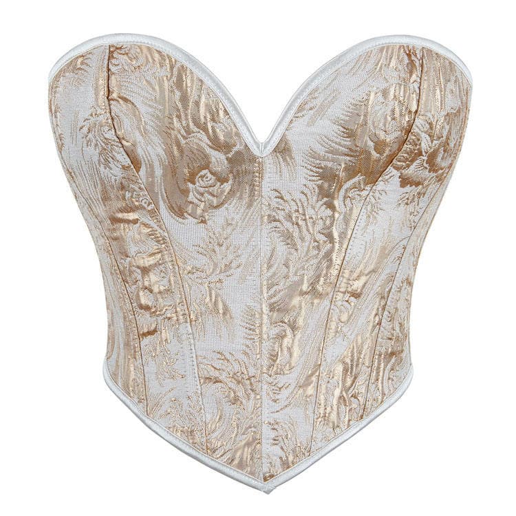 New Style Gold Printed Strapless Women Tube Top With Breast Support and Sexy Body Corset Top
