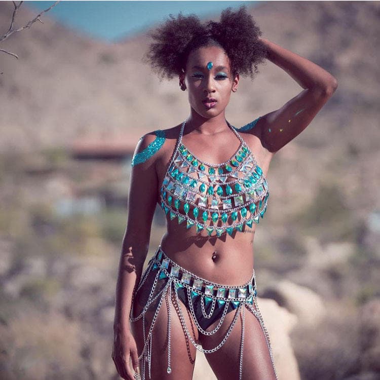 Summer Beach Holiday Bikini Rhinestone Jewelry Body Chain Sexy Tassel Body Chain Set