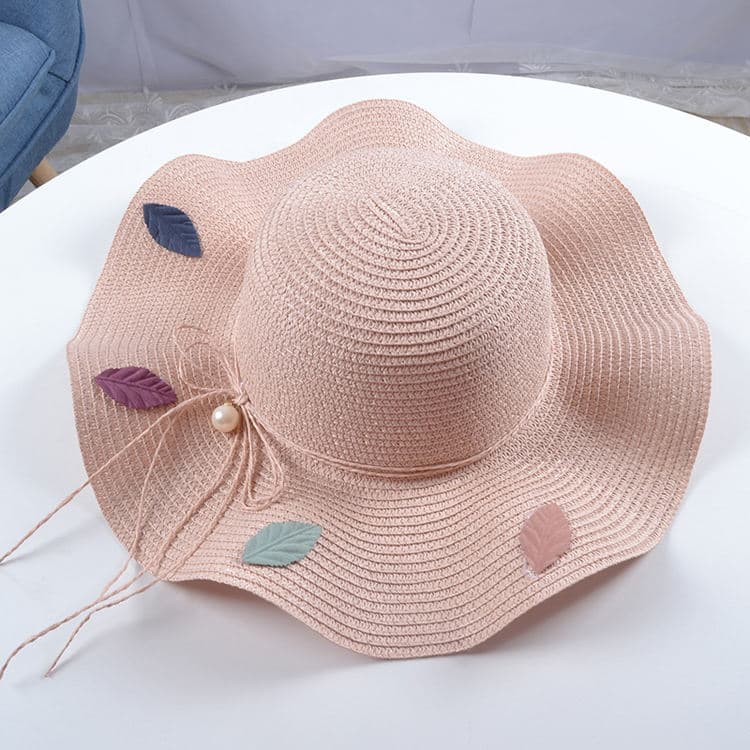 Parent-Child Travel Beach Straw Hat Foldable Sunscreen Sun Hat Women