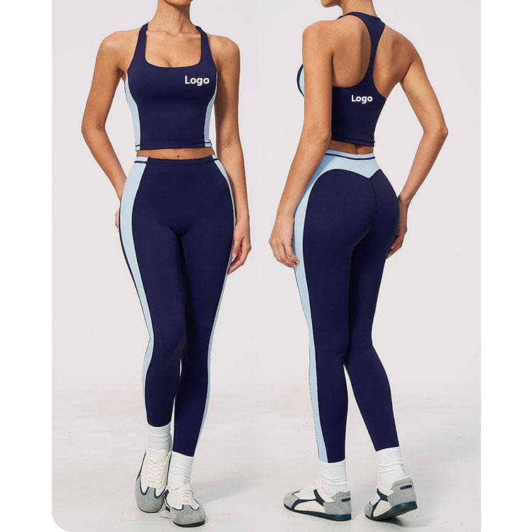 78 Nylon 22 Spandex Nude Feel Tank Top and Legging Women Quick Dry 2 Piece Yoga Set