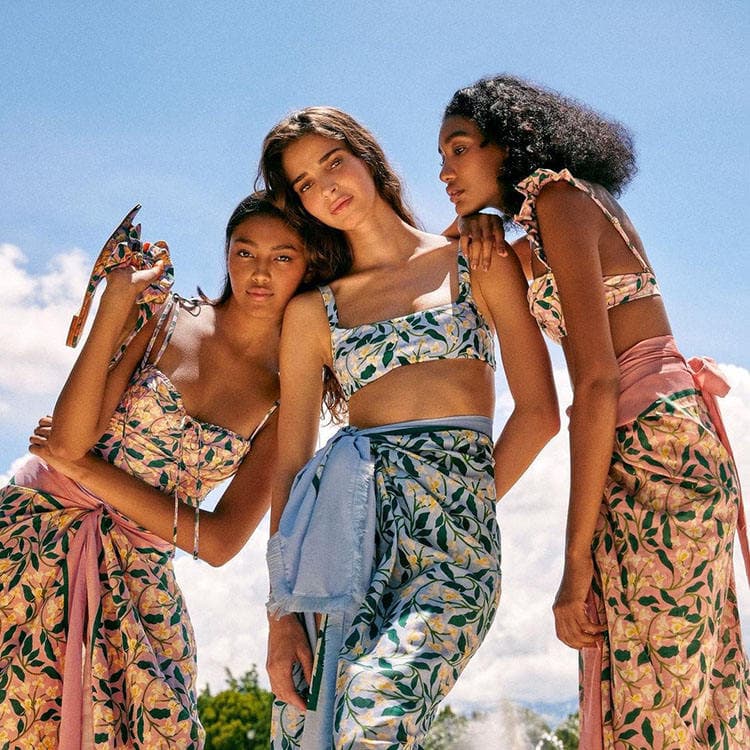2023 Floral One Piece Swimwear WomenVacation Beach Skirt Swimwear Sweet Style Set