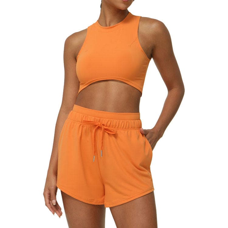 Women Summer High End High Waist High Elastic Short Quick Drying Fitness Yoga Suit