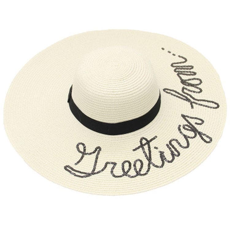 Broad Brim Beach Holiday Sunscreen Sequins Tourism Folding Straw Hat Female Fashion Hat Women
