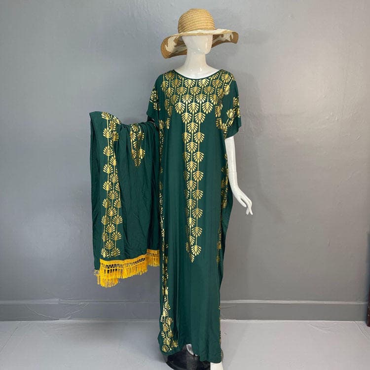 2024 New Loose Rayon Clothing Double Layer Muslim Islamic Abaya Rhinestone Robe Women Cover Ups