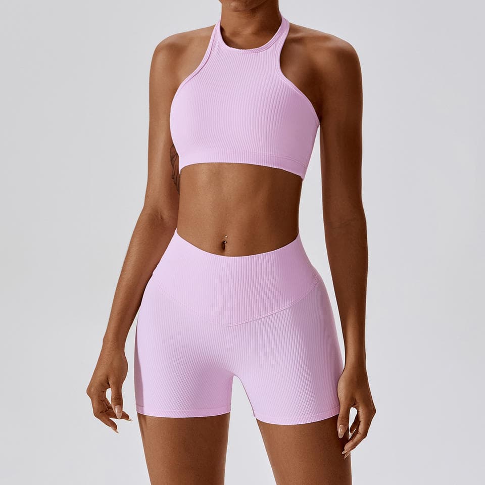 Quick Drying Tight Pilates Running Fitness Beautiful Back Sports Shorts Yoga Set Women