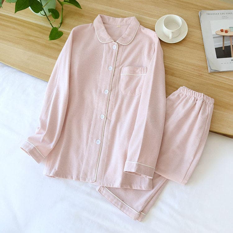 2023 Winter Pajamas for Women Set Solid Color Luxury Noble Coouple Pajamas Ladies Soft Pajama Cotton