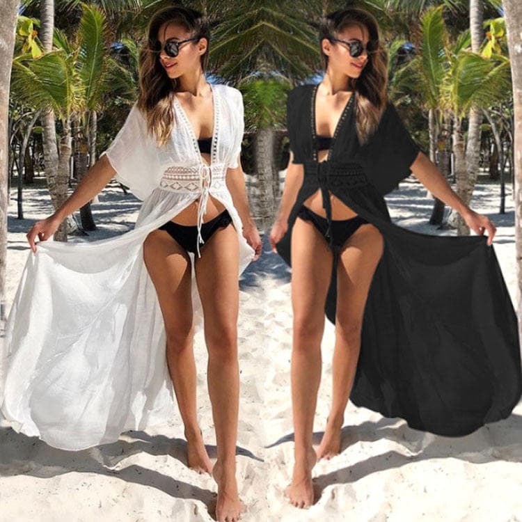 Wholesaler Loose Silky Fabric Ladies Cardigan Bikini Sun Shirt Beach Sexy Cover Ups for Women