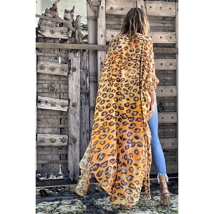 2022 New Arrival Animal Print Bikini Cover Ups Summer Seaside Dress Resort Chiffon Swimsuit Cover Ups