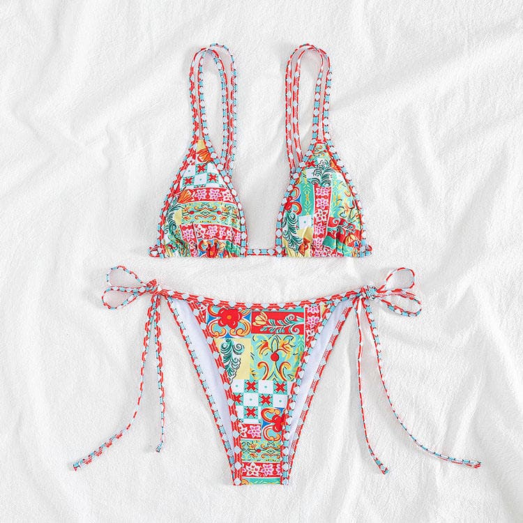 2024 New Printed Suspenders Sexy Bikini High End Two Piece Swimsuit for Women