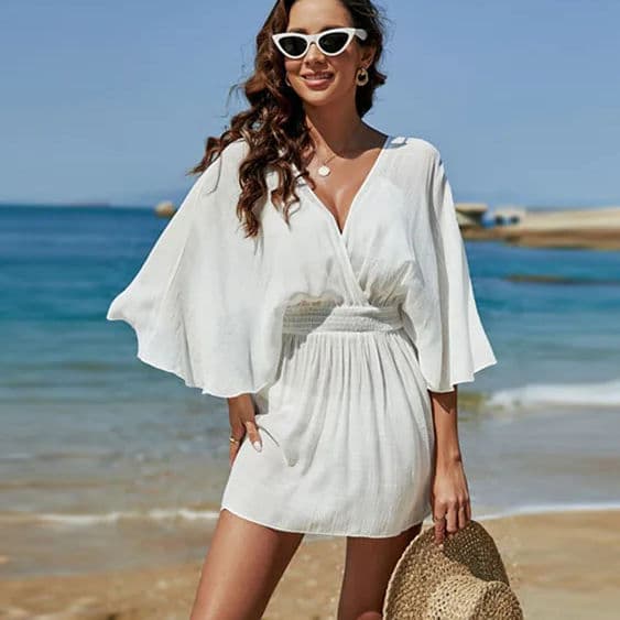 Sexy Backless Bikini Cover up Beach Swimsuit Loose Women Skirts for 2024