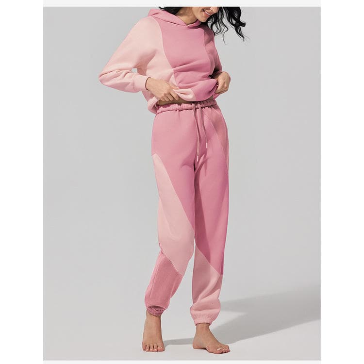 Wenshuo Hooded Long Sleeve Top Wholesale Drawstring Jogger Pants Custom logo Outdoor Sportswear Set Factory Direct