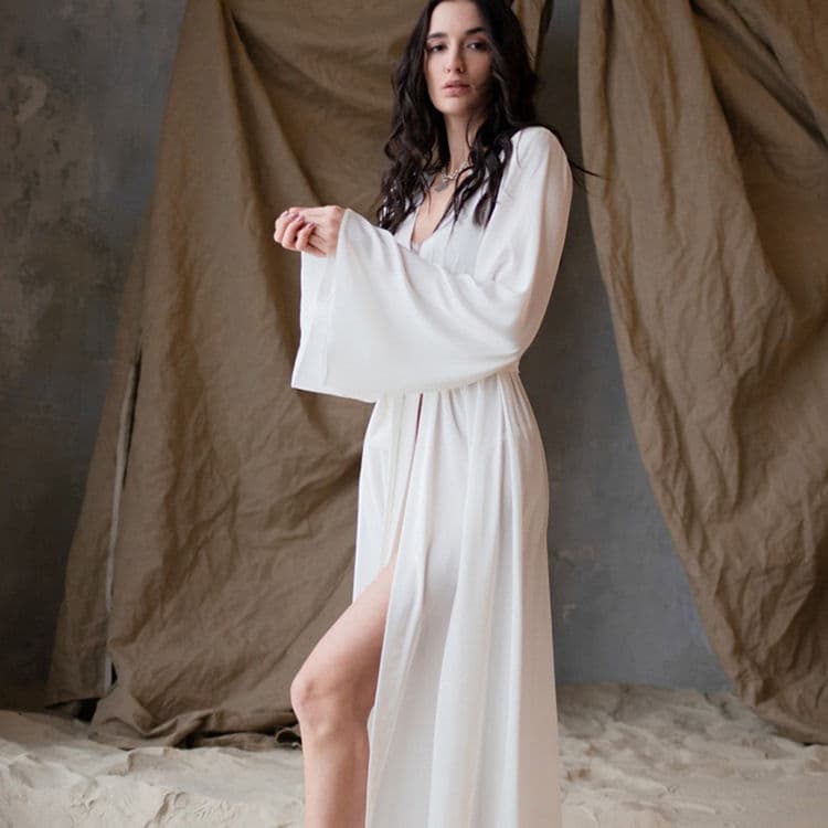 2023 Silk Bathrobe Morning Robe Sexy Casual Fashion Ladies Pajamas Home Clothes