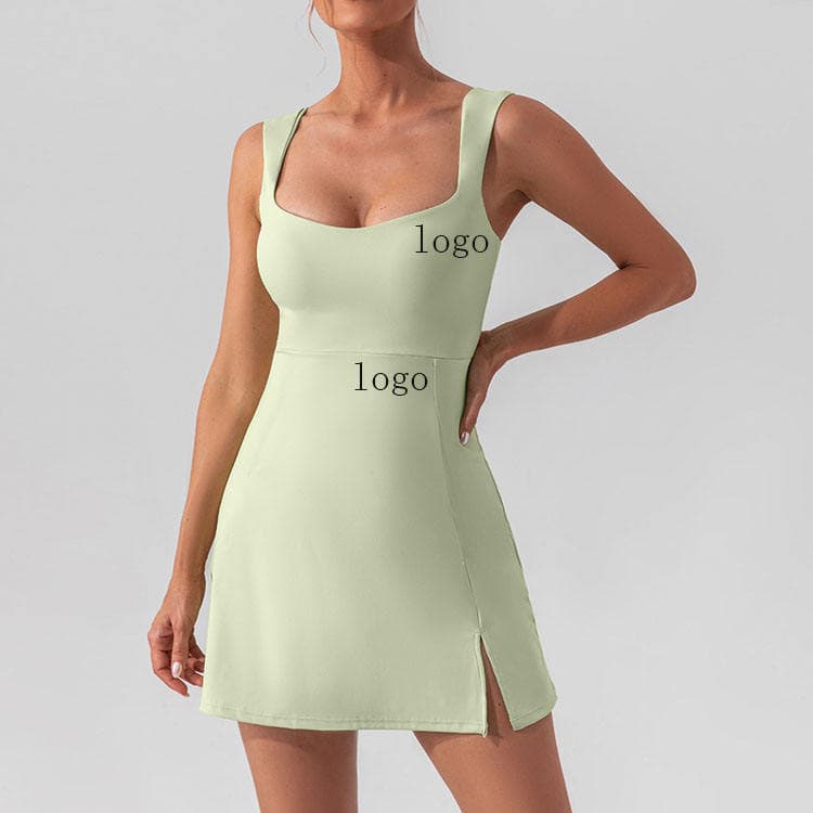 New Sexy Sling Solid Color Yoga Tennis Skirt Lightweight Breathable Outdoor Golf Women Sports Dress