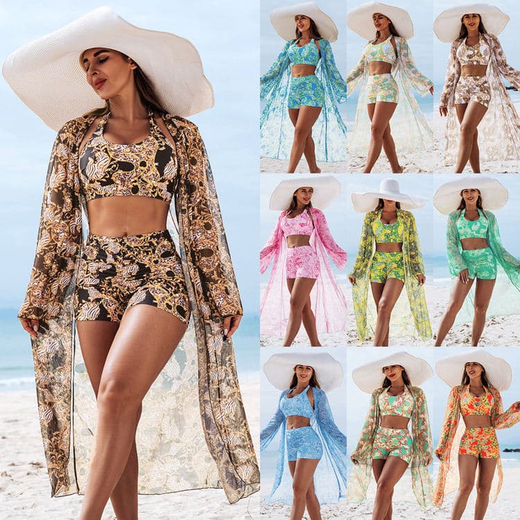 Customized Printed Bikini Wholesale Fashion Fitness Bikini Swimwear Hanging Neck Bathing Suit